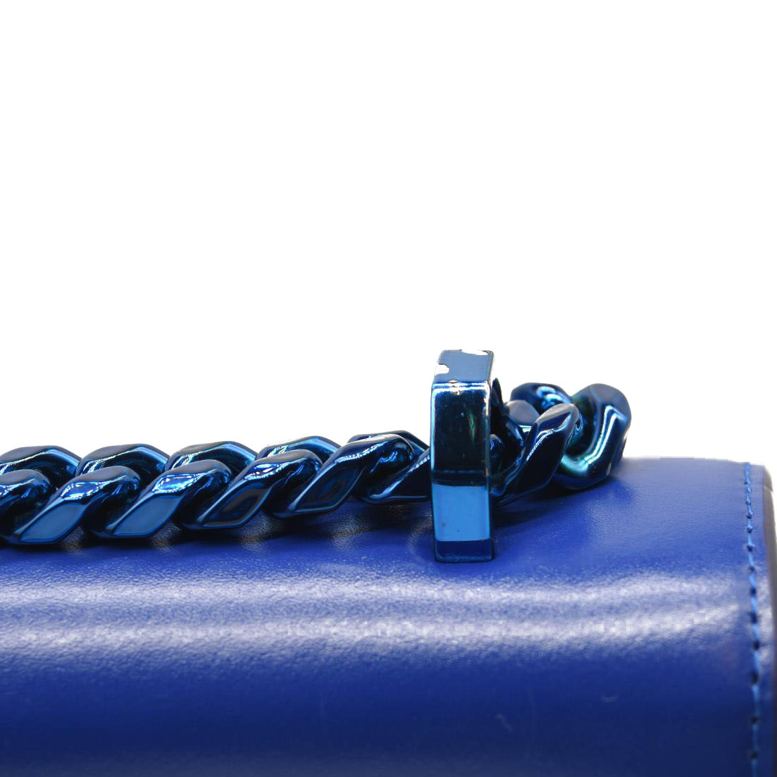 NEW Alexander McQueen Calfskin Mini Jeweled Knuckle Satchel Royal Blue