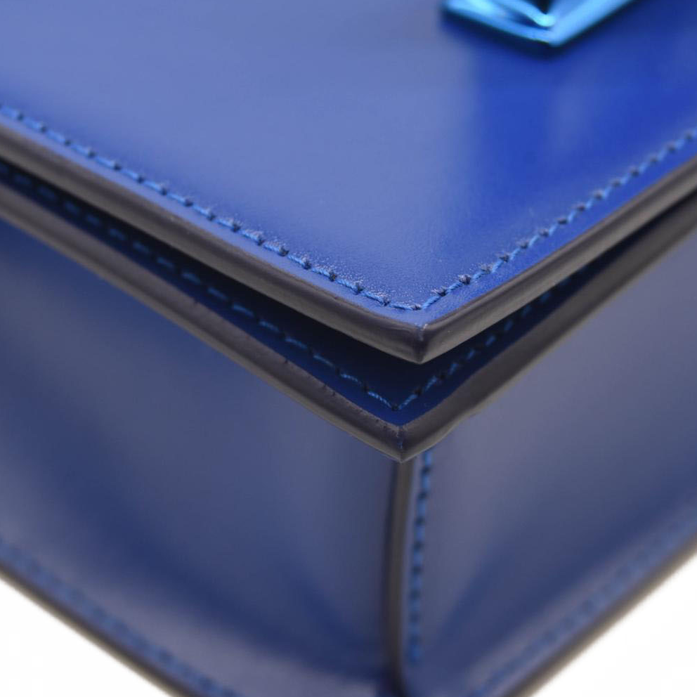 NEW Alexander McQueen Calfskin Mini Jeweled Knuckle Satchel Royal Blue