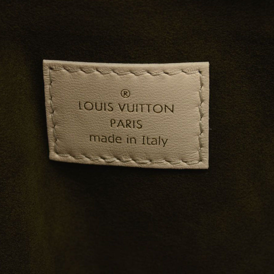 LOUIS VUITTON Lambskin Embossed Monogram Coussin PM Cream