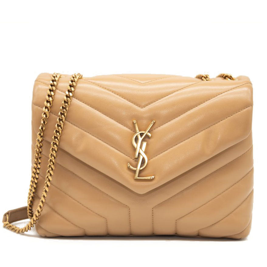 Saint Laurent Small Beige Loulou Shoulder Bag YSL Monogram