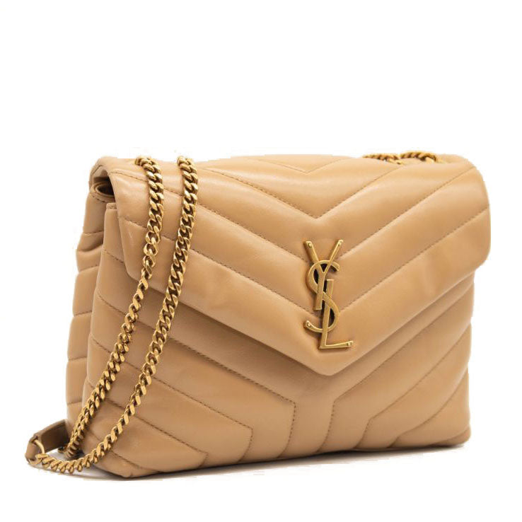 Saint Laurent Small Beige Loulou Shoulder Bag YSL Monogram
