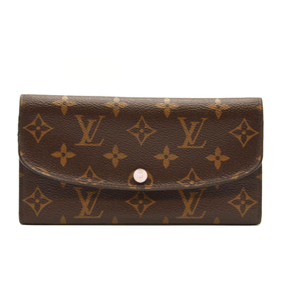 USED LOUIS VUITTON Monogram Emilie Wallet Rose Ballerine