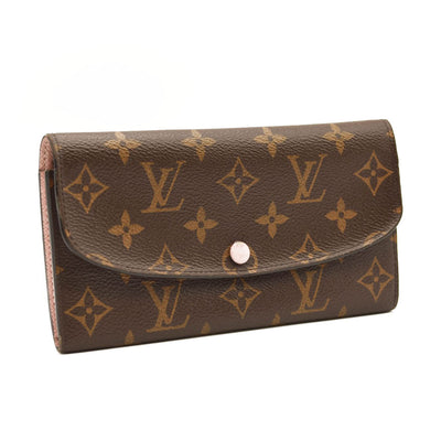 USED LOUIS VUITTON Monogram Emilie Wallet Rose Ballerine