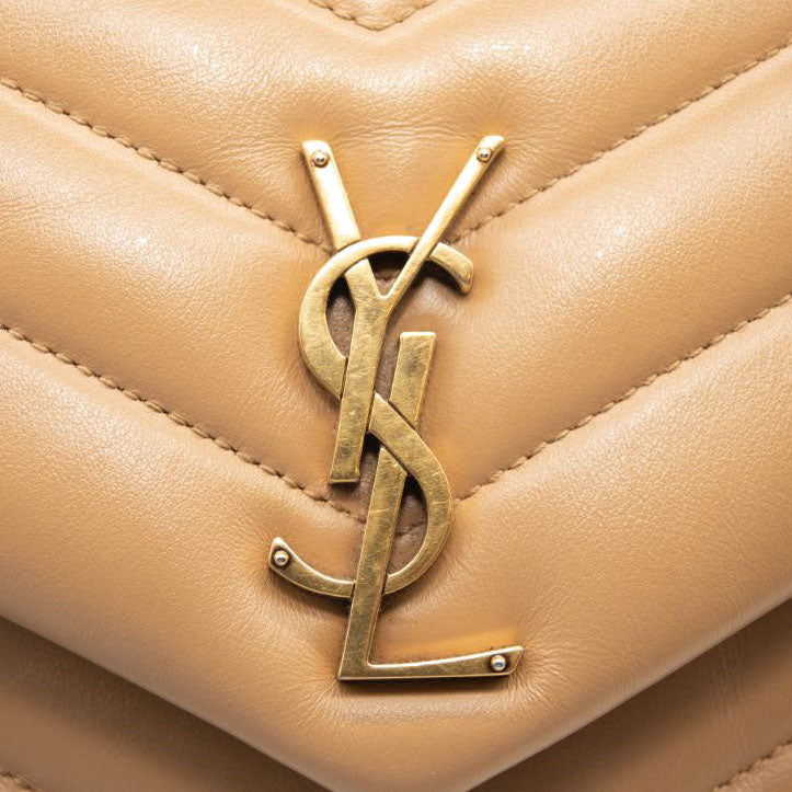 Saint Laurent Small Beige Loulou Shoulder Bag YSL Monogram