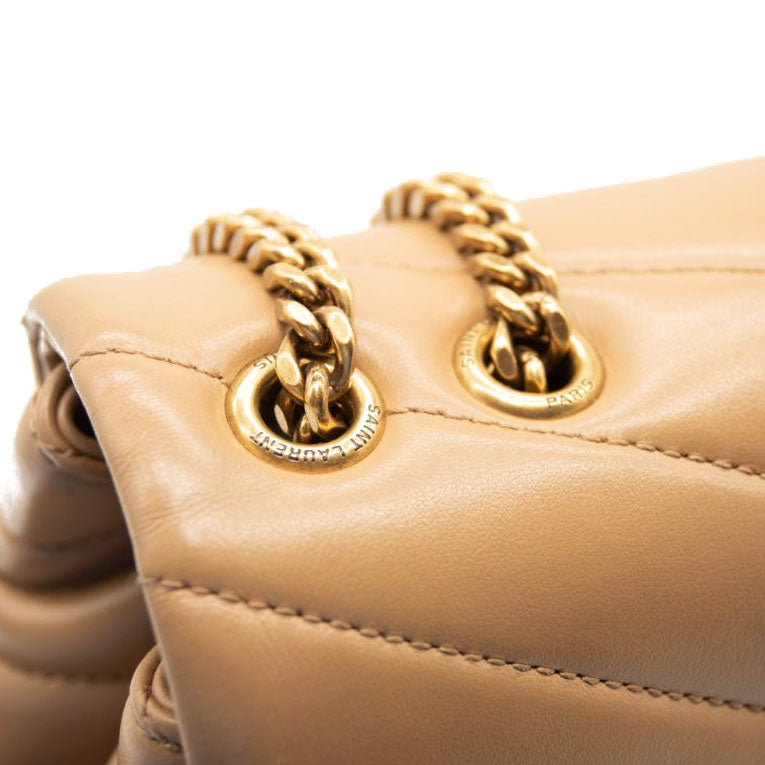 Saint Laurent Small Beige Loulou Shoulder Bag YSL Monogram