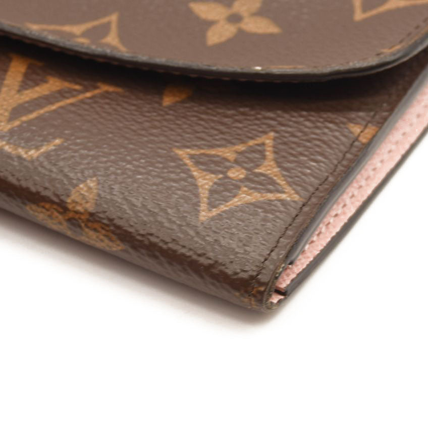 LOUIS VUITTON Monogram Emilie Wallet Rose Ballerine