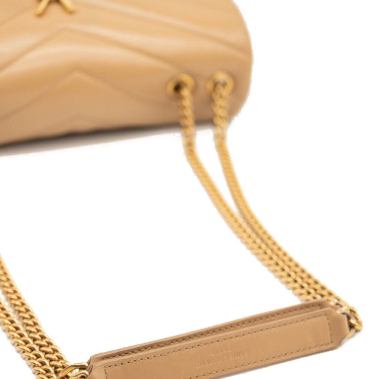 Saint Laurent Small Beige Loulou Shoulder Bag YSL Monogram