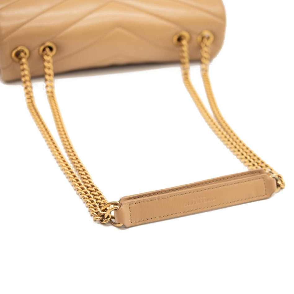 Saint Laurent Small Beige Loulou Shoulder Bag YSL Monogram