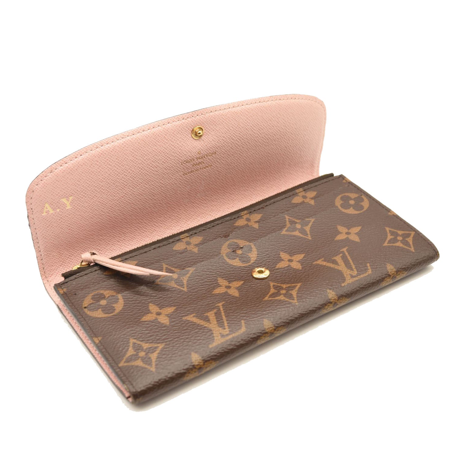 LOUIS VUITTON Monogram Emilie Wallet Rose Ballerine