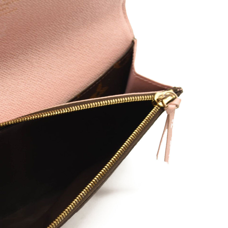 LOUIS VUITTON Monogram Emilie Wallet Rose Ballerine