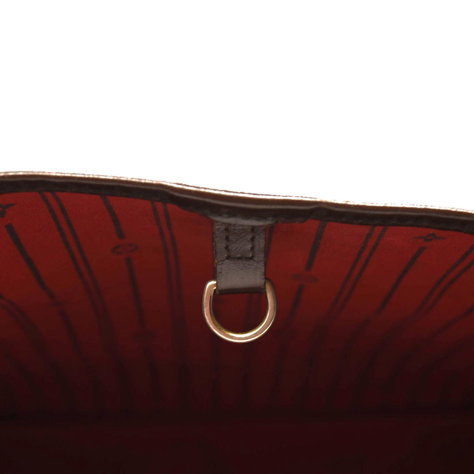 Louis Vuitton Damier Ebene Neverfull MM Wristlet Pouch/Clutch (Red Interior)