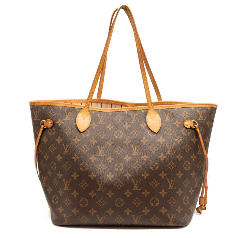 USED Louis Vuitton Monogram Neverfull MM Rose Ballerine