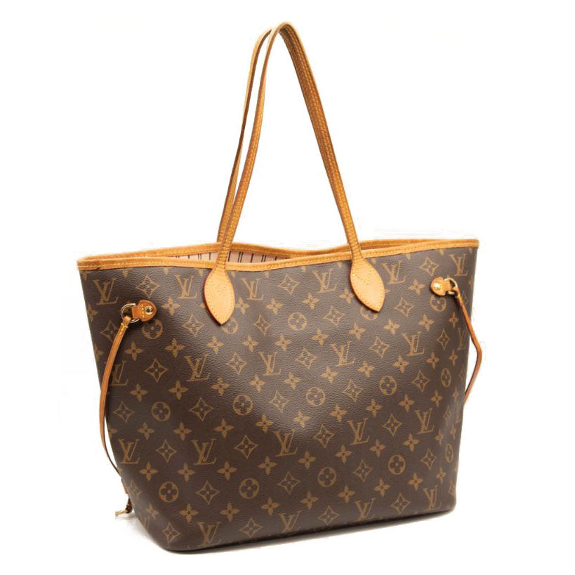 USED Louis Vuitton Monogram Neverfull MM Rose Ballerine