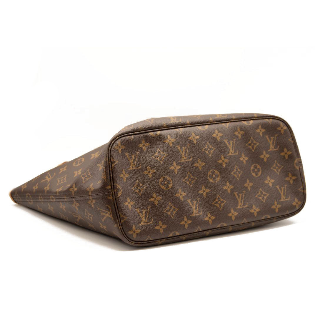 USED Louis Vuitton Monogram Neverfull MM Rose Ballerine