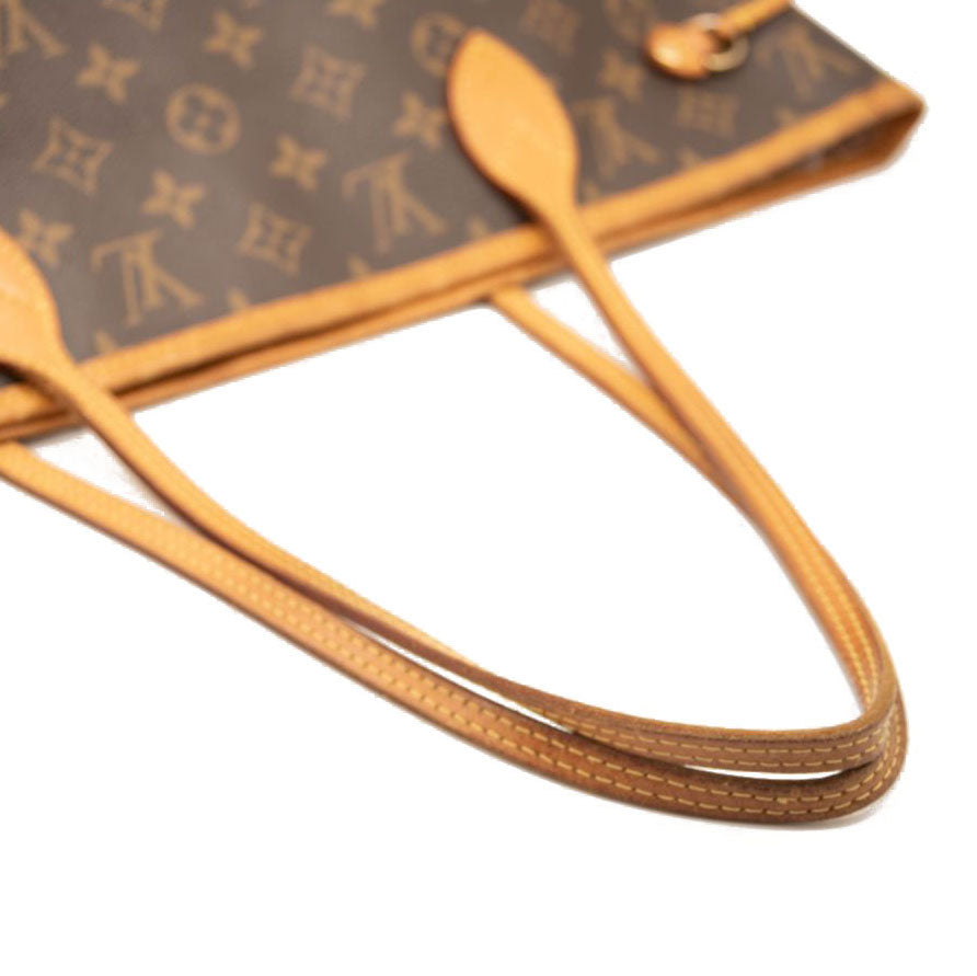 USED Louis Vuitton Monogram Neverfull MM Rose Ballerine