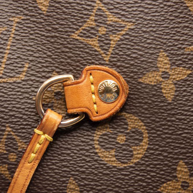 USED Louis Vuitton Monogram Neverfull MM Rose Ballerine