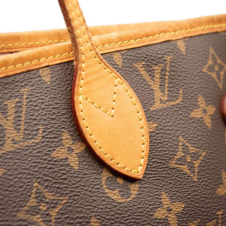 USED Louis Vuitton Monogram Neverfull MM Rose Ballerine