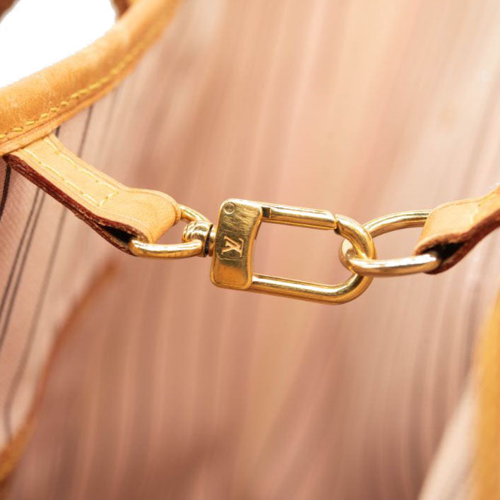 USED Louis Vuitton Monogram Neverfull MM Rose Ballerine