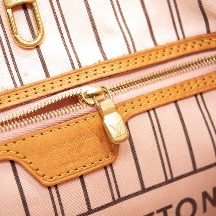 USED Louis Vuitton Monogram Neverfull MM Rose Ballerine