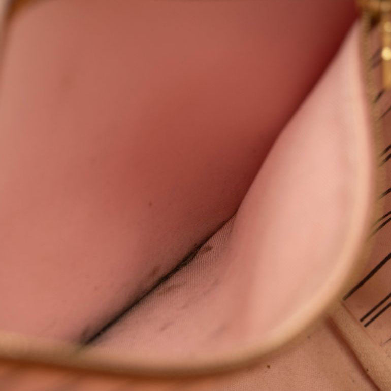 USED Louis Vuitton Monogram Neverfull MM Rose Ballerine