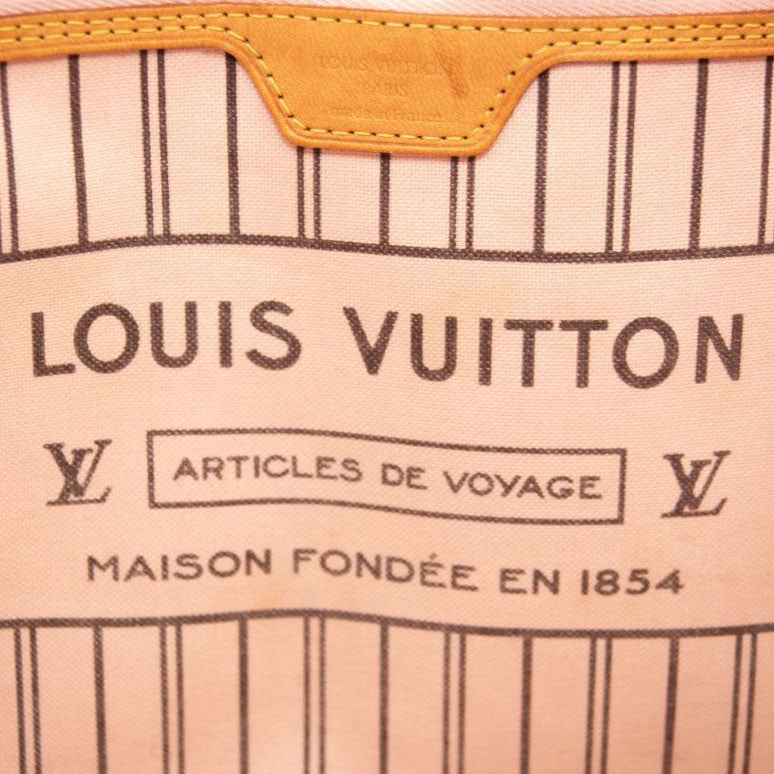 USED Louis Vuitton Monogram Neverfull MM Rose Ballerine