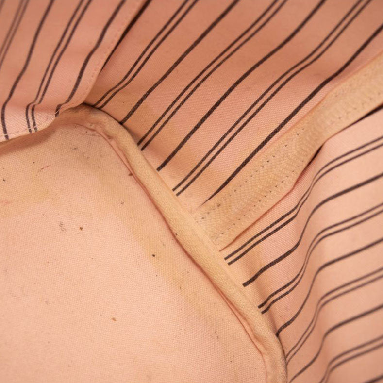 USED Louis Vuitton Monogram Neverfull MM Rose Ballerine