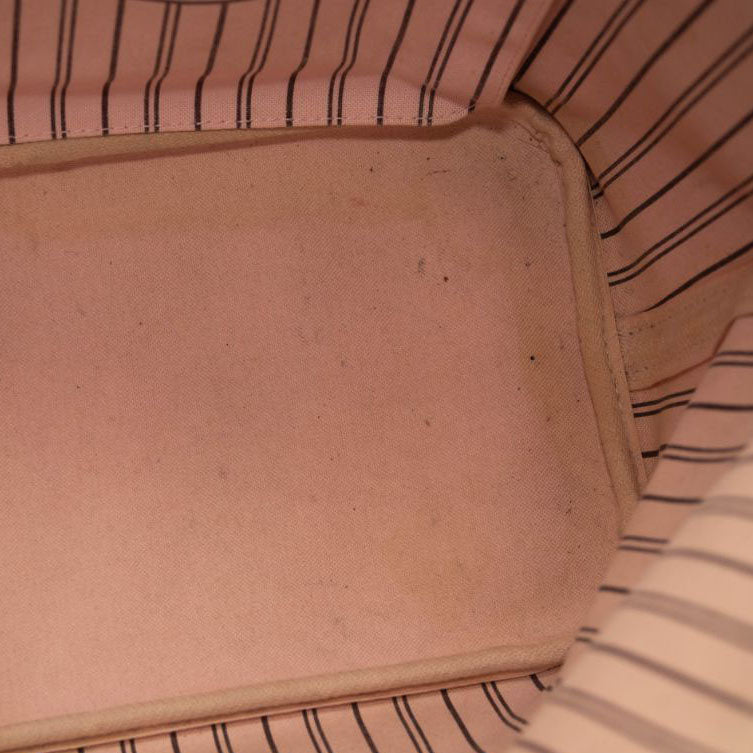 USED Louis Vuitton Monogram Neverfull MM Rose Ballerine