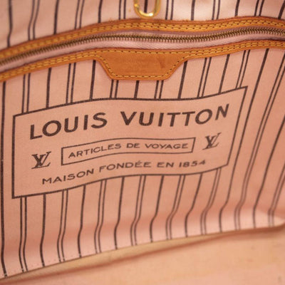 USED Louis Vuitton Monogram Neverfull MM Rose Ballerine