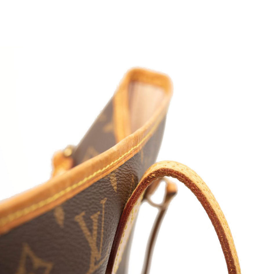 USED Louis Vuitton Monogram Neverfull MM Rose Ballerine