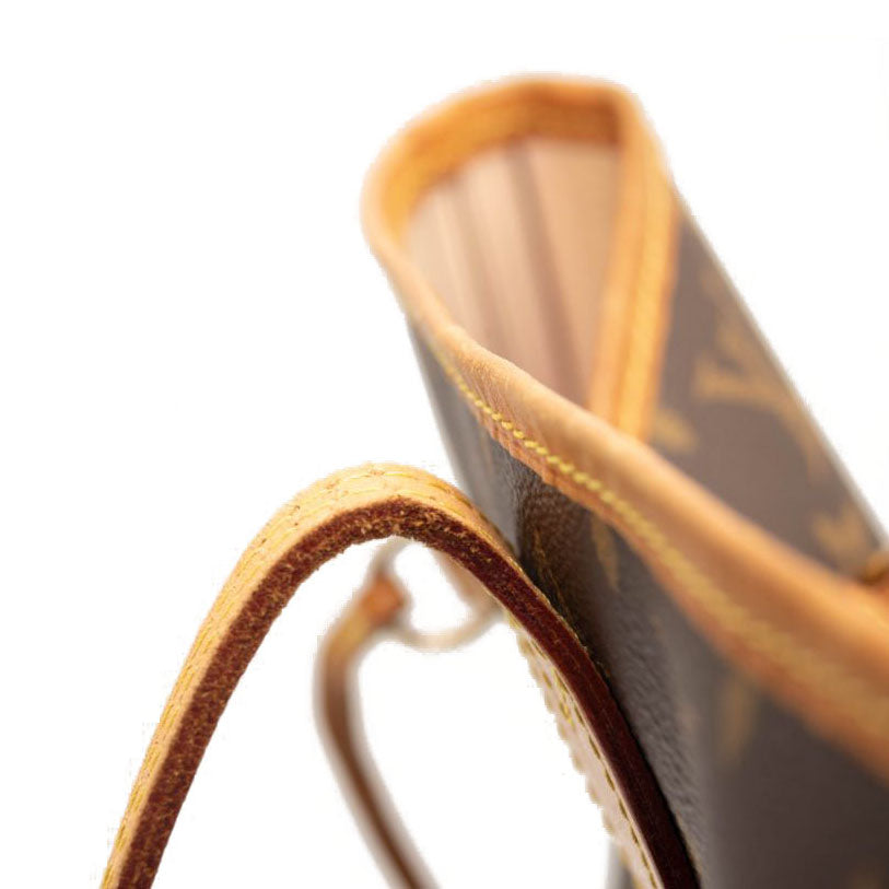 USED Louis Vuitton Monogram Neverfull MM Rose Ballerine