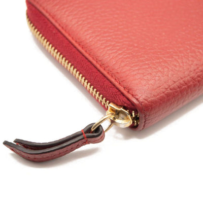 Gucci Calfskin GG Marmont Continental Zip Wallet Hibiscus Red