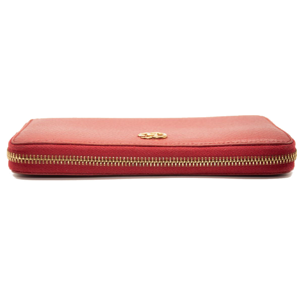 Gucci Calfskin GG Marmont Continental Zip Wallet Hibiscus Red