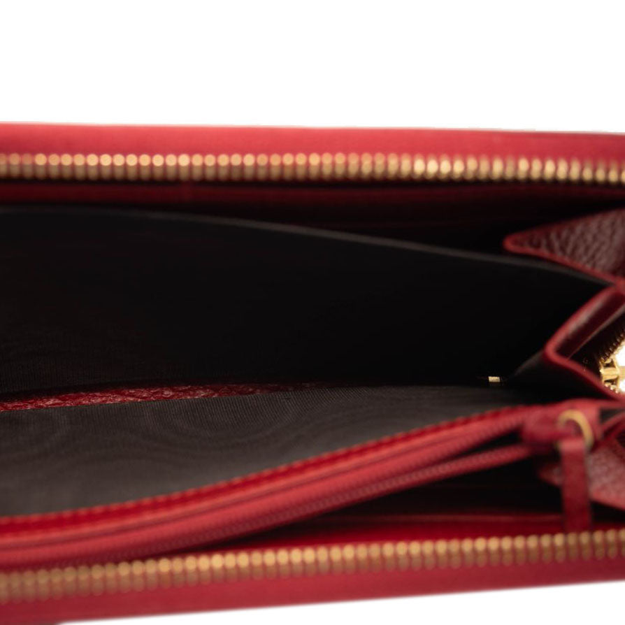 Gucci Calfskin GG Marmont Continental Zip Wallet Hibiscus Red