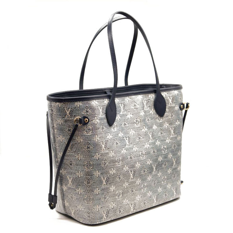 NEW Louis Vuitton Monoglam Neverfull MM Blue Tote