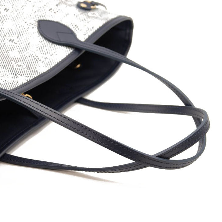 NEW Louis Vuitton Monoglam Neverfull MM Blue Tote