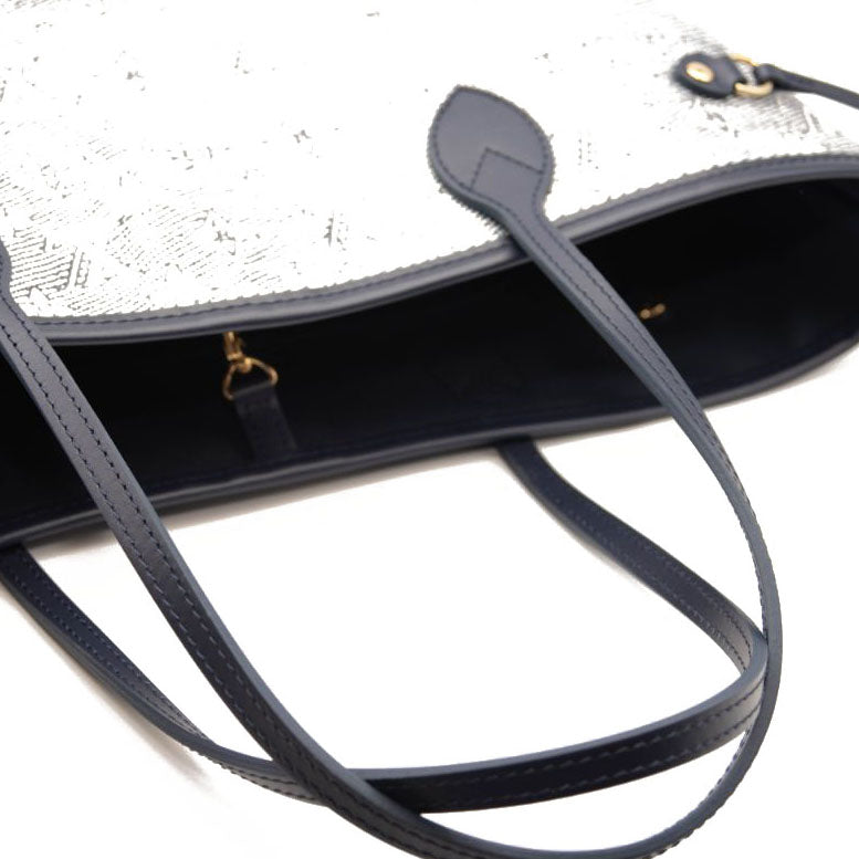 NEW Louis Vuitton Monoglam Neverfull MM Blue Tote