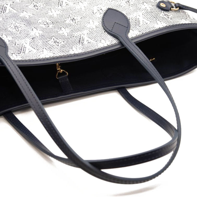 NEW Louis Vuitton Monoglam Neverfull MM Blue Tote