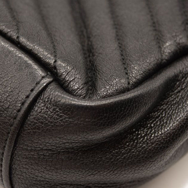 Saint Laurent Sheepskin Matelasse Chevron Monogram Large College Satchel Black