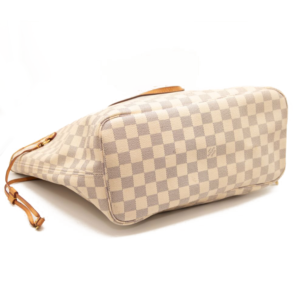 SR4136 USED Louis Vuitton Damier Azur Neo Neverfull MM Rose Ballerine