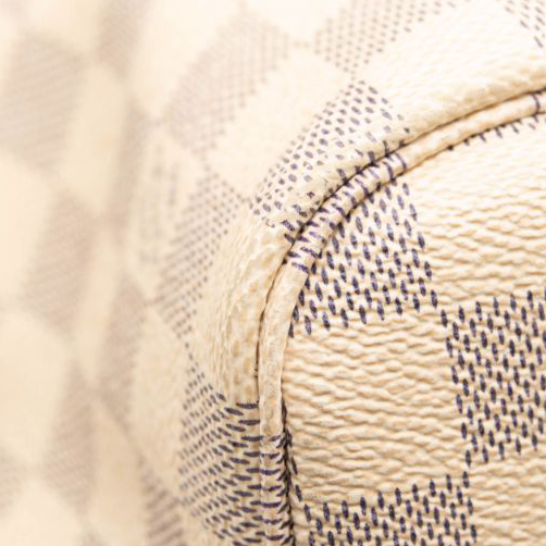 USED Louis Vuitton Damier Azur Neo Neverfull MM Rose Ballerine SR4136