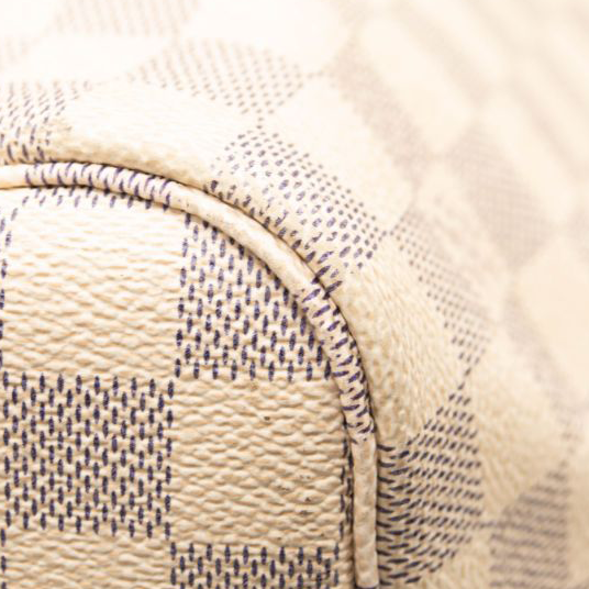 USED Louis Vuitton Damier Azur Neo Neverfull MM Rose Ballerine SR4136