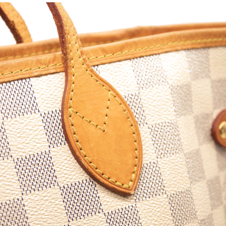 SR4136 USED Louis Vuitton Damier Azur Neo Neverfull MM Rose Ballerine