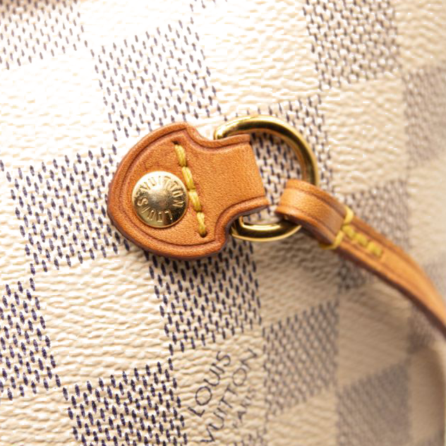 USED Louis Vuitton Damier Azur Neo Neverfull MM Rose Ballerine SR4136