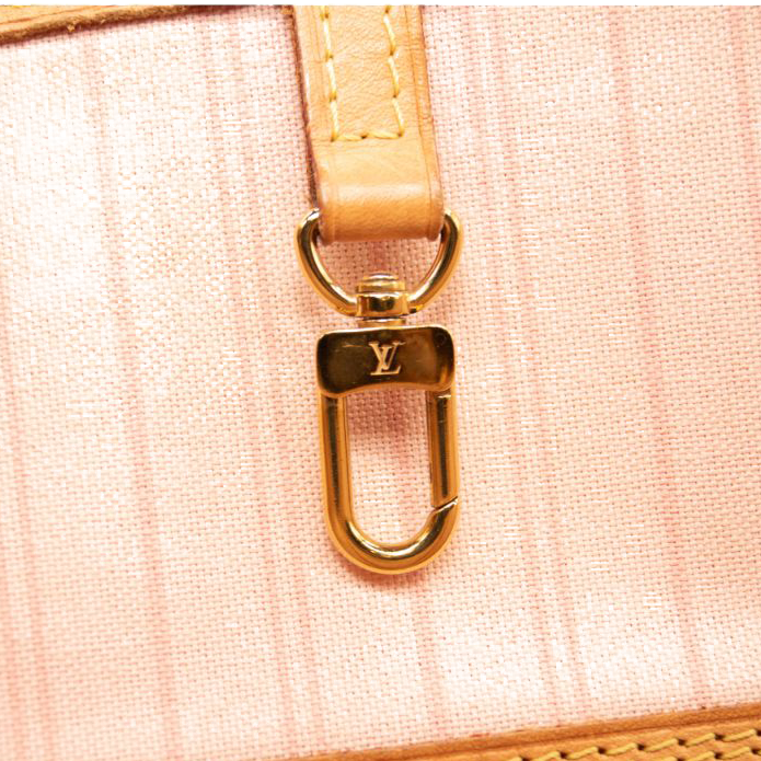 SR4136 USED Louis Vuitton Damier Azur Neo Neverfull MM Rose Ballerine