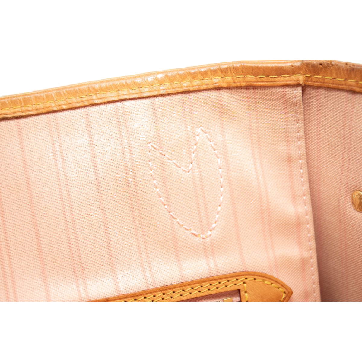 USED Louis Vuitton Damier Azur Neo Neverfull MM Rose Ballerine SR4136