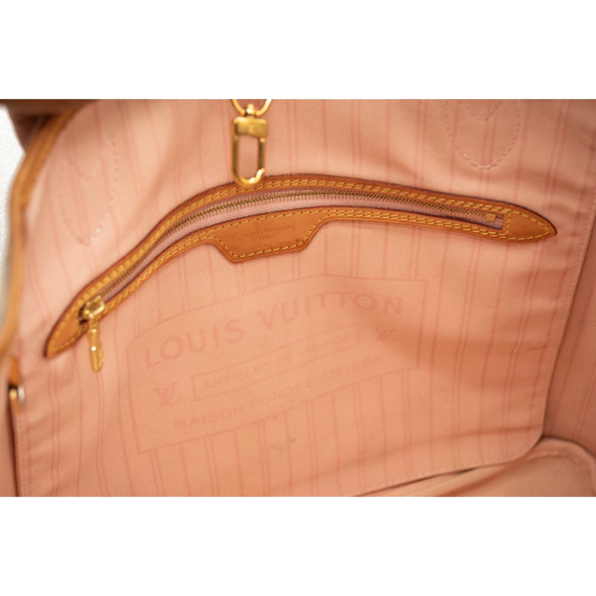 SR4136 USED Louis Vuitton Damier Azur Neo Neverfull MM Rose Ballerine