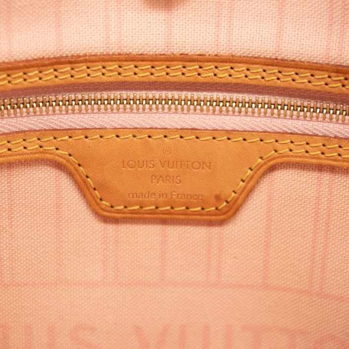 SR4136 USED Louis Vuitton Damier Azur Neo Neverfull MM Rose Ballerine