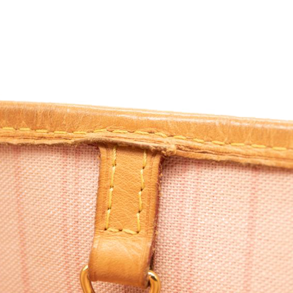 SR4136 USED Louis Vuitton Damier Azur Neo Neverfull MM Rose Ballerine