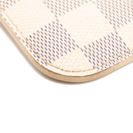 LOUIS VUITTON Damier Azur Neverfull MM GM Pochette in Rose Ballerine