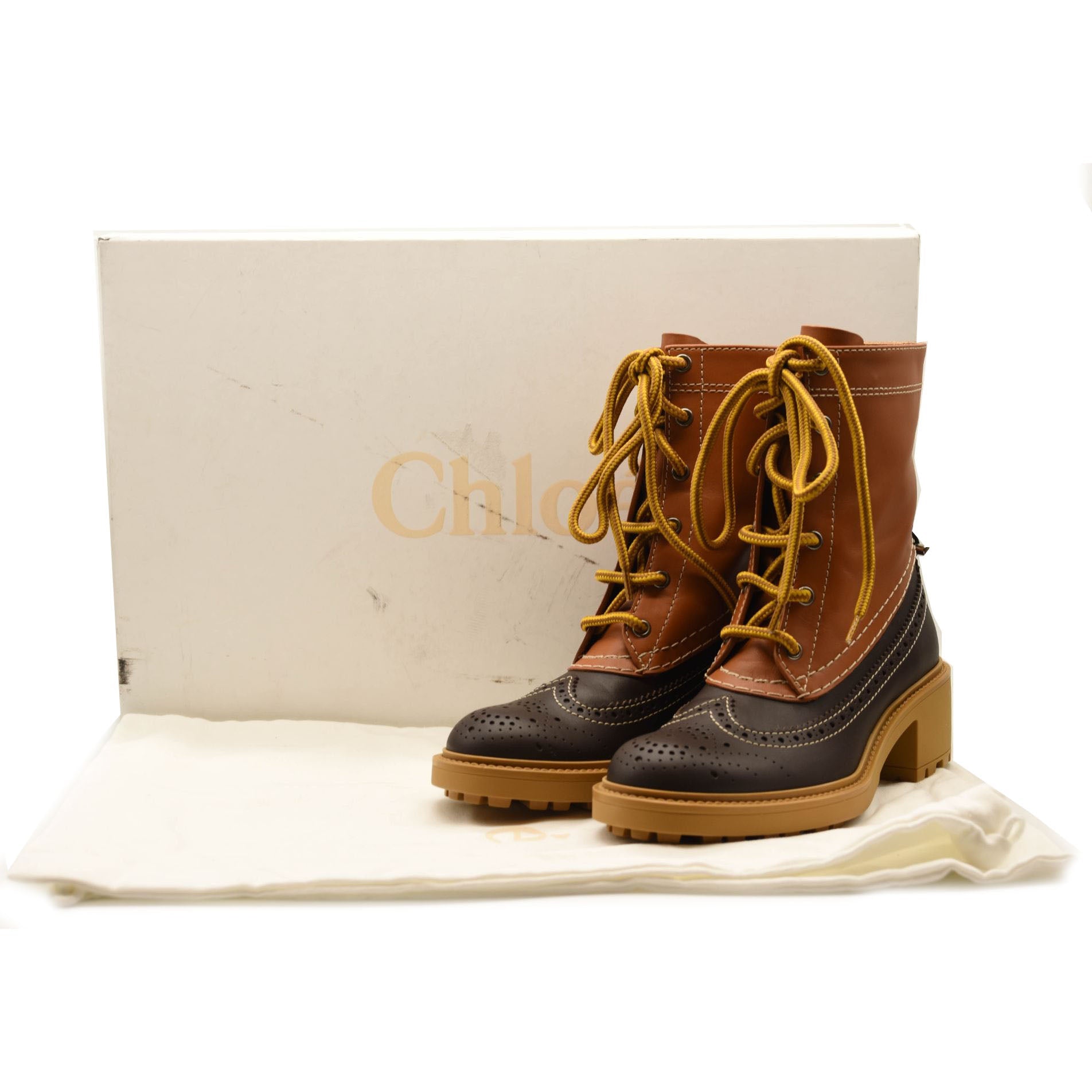 NEW Chloe Franne Bicolour Ankle Boot EU 38